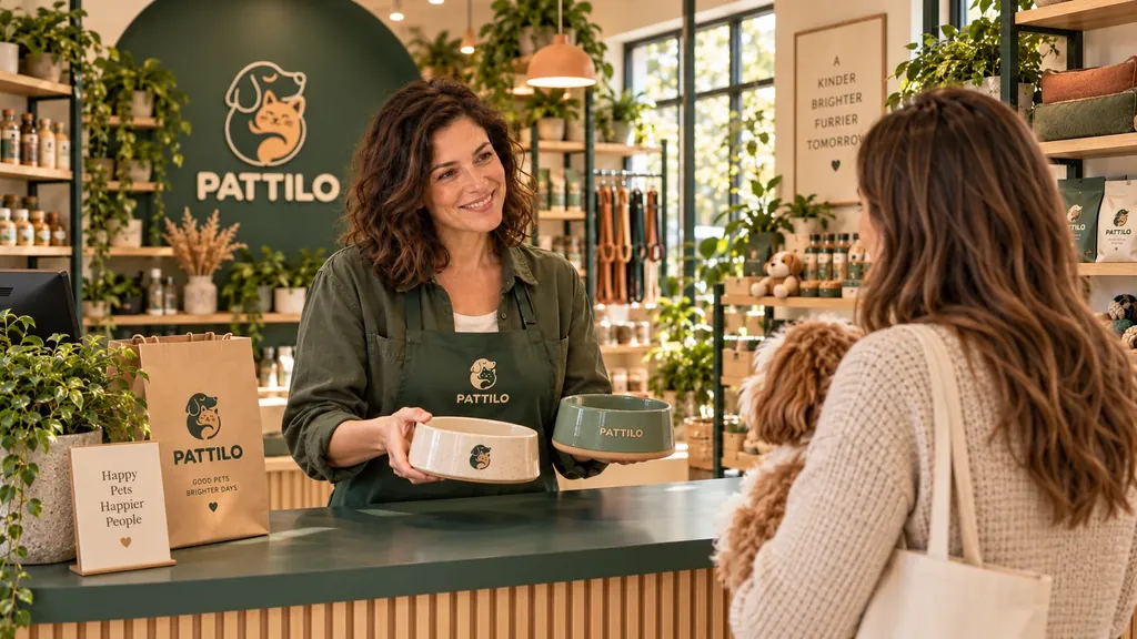 Fiktive Beratungsszene zwischen einer Verkäuferin und einer Kundin an der Theke von PATTILO.